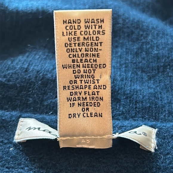 Marina Luna Lambs Wool Angora Blue Cardigan Shawl Collar Size XL. - Picture 11 of 11